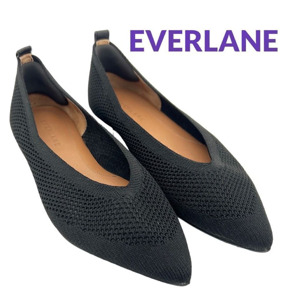 Everlane The 40-Hour Flat in ReKnit Women’s 6.5 Black Comfortable Pointed Toe